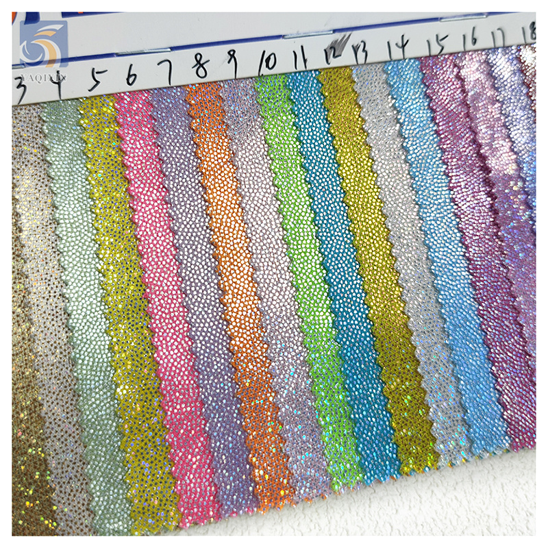 Popular Spot Laser Knitted 100%Polyester Lurex Glitter Fabric Shiny Metallic Foil Fabric for Stage Costumes