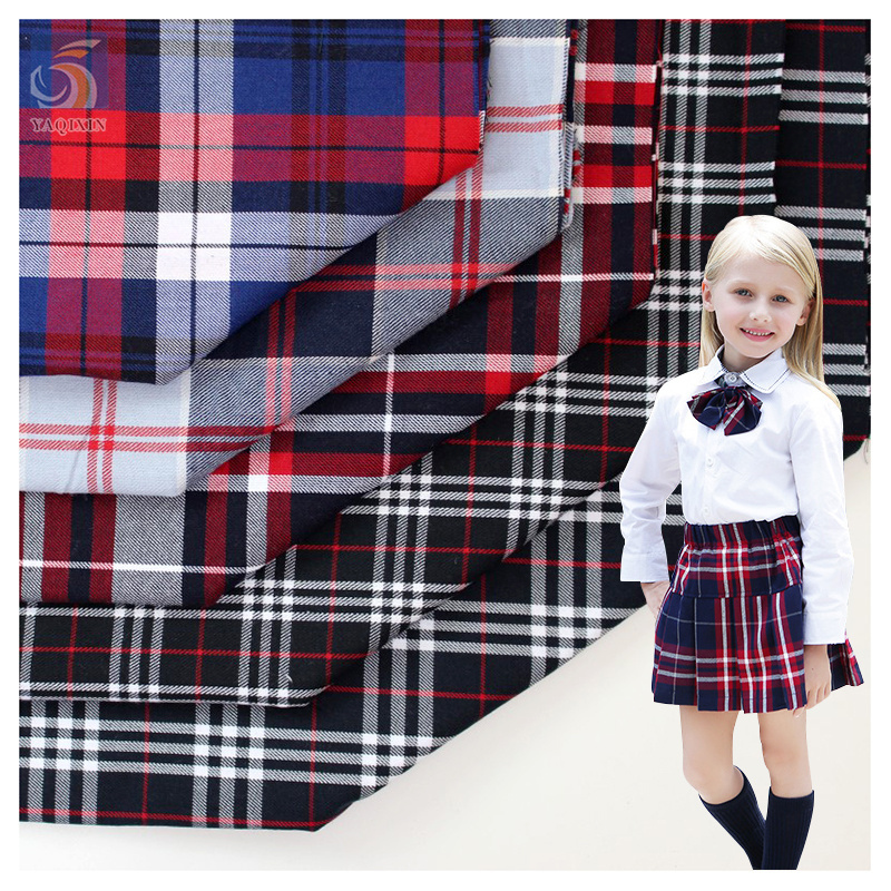 300D Classic Scotland Custom Plaid Check Shirt Fabrics Cotton TC Yarn Dyed Woven Fabric for Shirts Skirts Uniforms