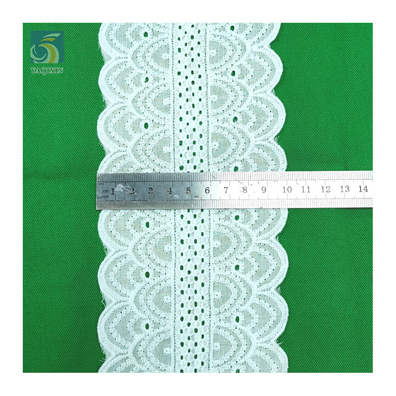 YX2718 OEM Custom Lace Trim For Lingerie Dress Garment 6CM Embroidery Cotton Voile Lace Trim African