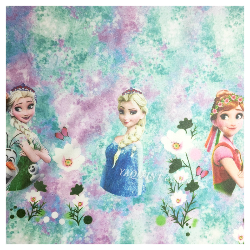 YaQiXin Textile Design Company Romantic Fairy Tale Aisha Princess Tulle Mesh Fabric Digital Print Fabric for Children Dress