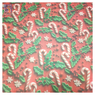 2024 Polyester/Nylon Printed Tulle Fabric for Christmas Green Red Print Tulle Mesh Fabric Clothes Christmas Textile Fabric