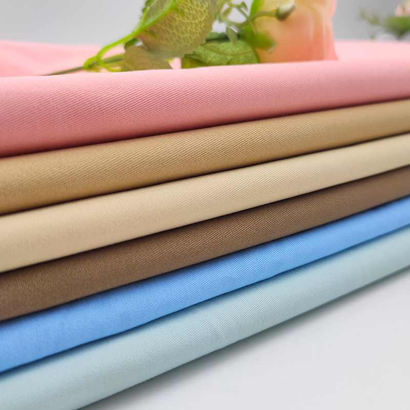 A2170 Custom Peach Twill Cotton Fabrics Textile 210gsm 97%Cotton 3%Spandex Twill Fabric for Uniform