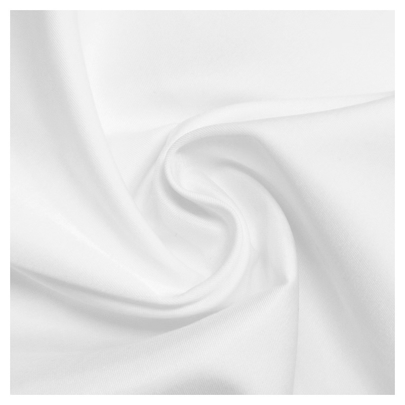 A2186-1 Wholesale Plain White Cotton Fabric 98% Cotton 2% Spandex Tackle Twill Fabric for Clothing Textile Bed Sheet