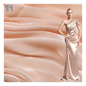 Popular 100%Polyester Liquid Organza Satin Fabric for Woman Shiny Party Dress Skirt Fabric Textile