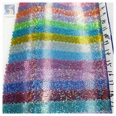 Popular Spot Laser Knitted 100%Polyester Lurex Glitter Fabric Shiny Metallic Foil Fabric for Stage Costumes