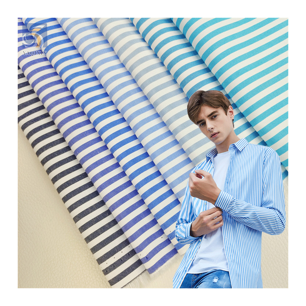 YX2734 Good Quality 110gsm Soft Comfortable 40 Cotton 60 Polyester TC Yarn Dyed Striped Fabric for Shirt/Sheet