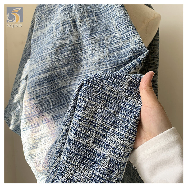 YX2423 Wholesale Cotton Polyester Denim Fabrics Jean Jacket Skirts Washed Jacquard Japanese Denim Fabric