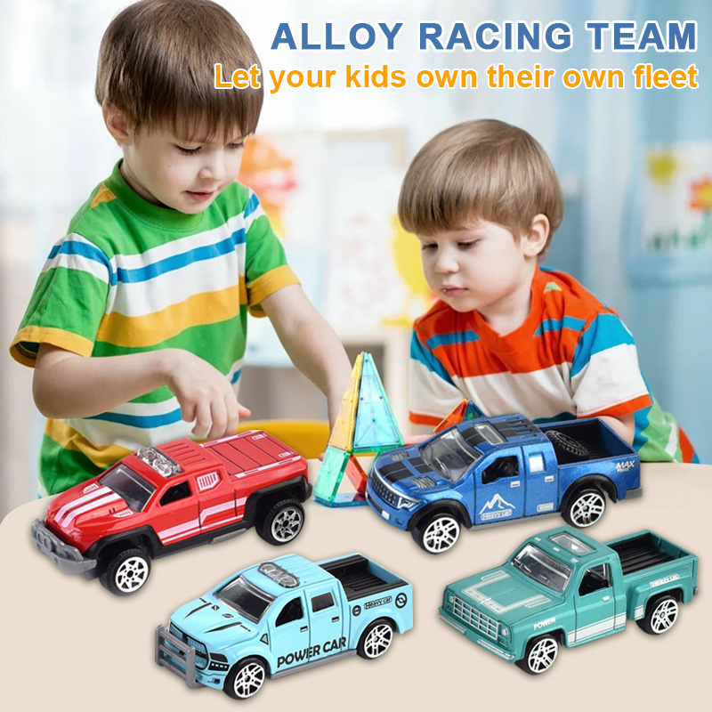 Bulk toys Wholesale Pick up friction car toys alloy wheel car Custom Model diecast car for kids to drive