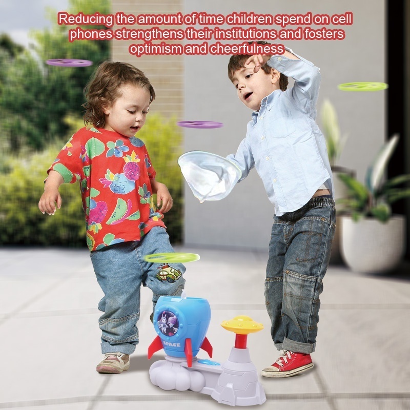 Flying Saucer Mode Spinning Top Rocket Launcher Toys Outdoor Sport Flying Disk Rocket Launcher For Kids