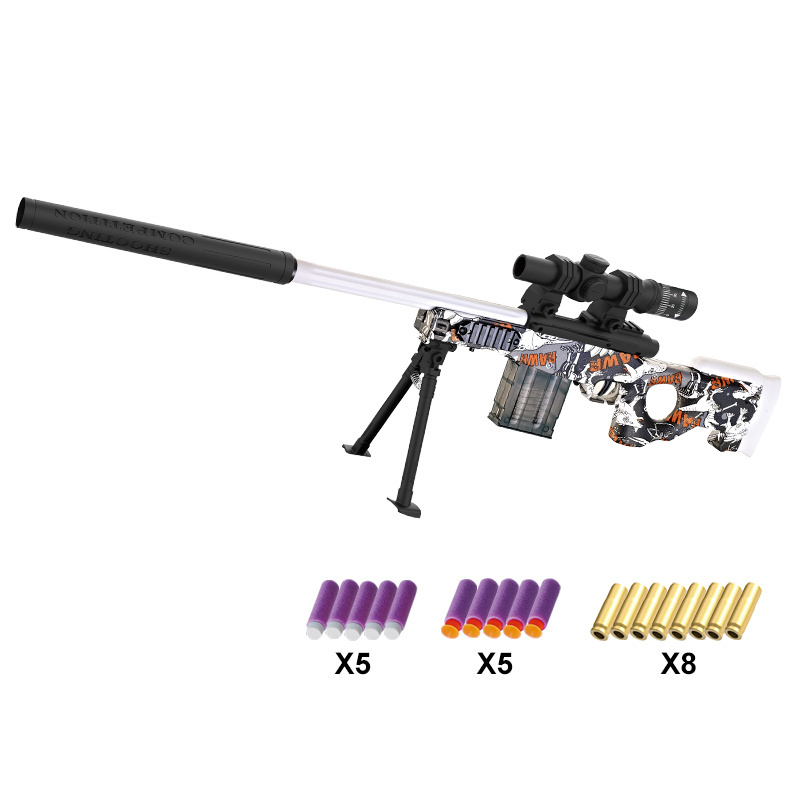 AWM Sniper Shell Ejecting Toy Gun EVA Safety Shockwave Soft Bullet Shooting Outdoor Games Soft Bullet Guns For Boys