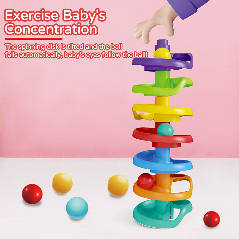 Baby Plastic Development Toy Ball Drop Toys Creative Enlightening Children Colorful Go Ball Ramp Toys