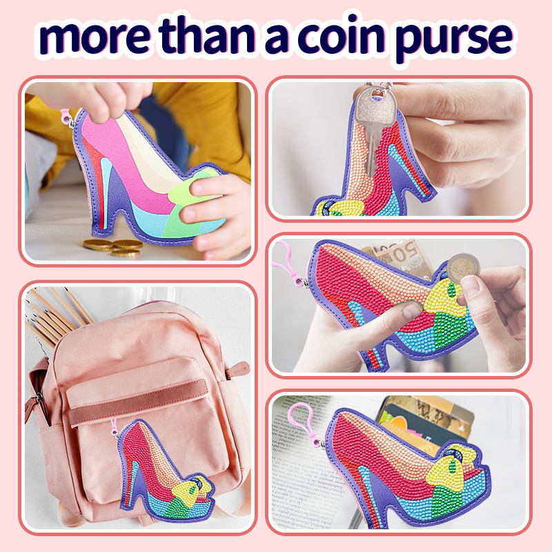 5D DIY Diamond Painting Stickers Kits Art Craft Mosaic Stickers High-heeled Shoes Diamond Painting Kit For Girls