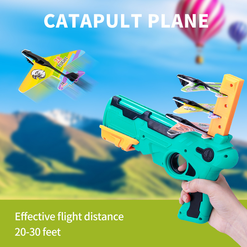 Catapult Aircraft Gun Outdoor Shooting Game Combat Foam Machine Flying Battle Guns Airplane Launching Toy For Boys