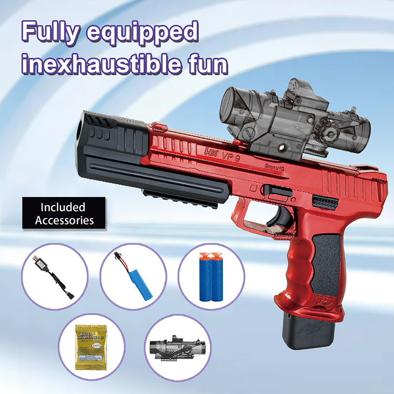 2 In 1 Plastic Toy Pistol Gun Electric Water Jel Gun With 5000 Water Bullets Air Soft Bullets Pistol For Outdoor Indoor