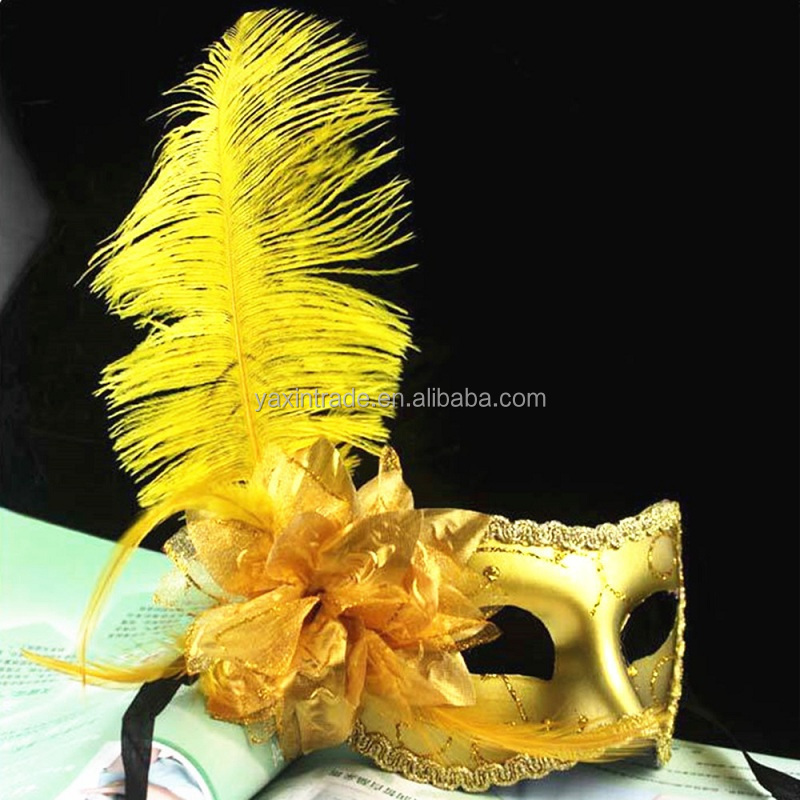 Factory Wholesale Halloween Carnival Venetian Party Custom Venice Feather Mask