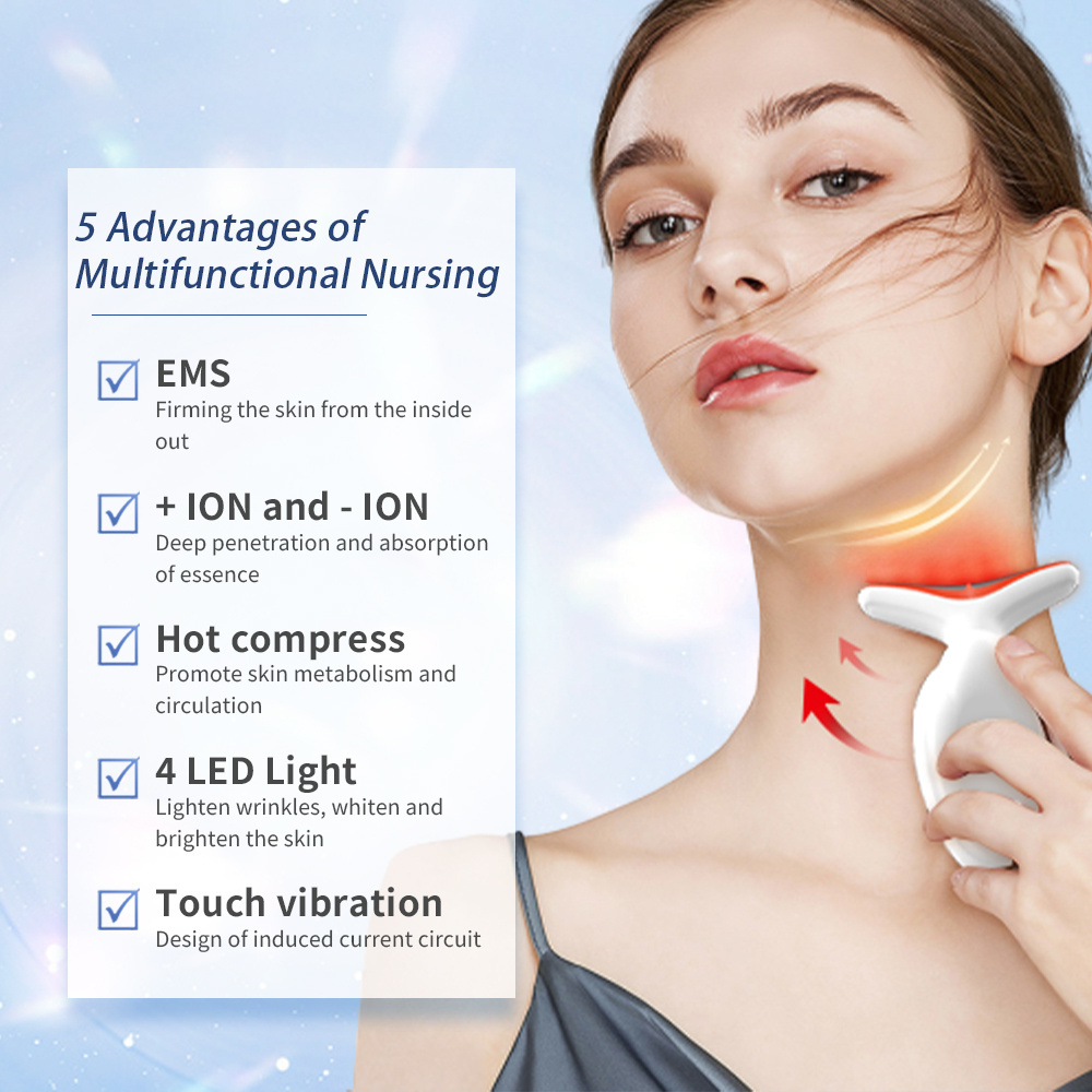 Facial Tool neck Gua Sha massage Board 3 Colors Heating LED Therapy Lifting Massager Electric Vibration Neck Gua Sha Scraper