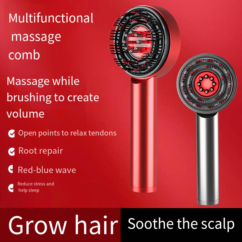 Efficient Electric Scalp Massager Brush Red Light EMS Scalp Massager Comb Hair Oil Applicator for Enhance Hair Growth