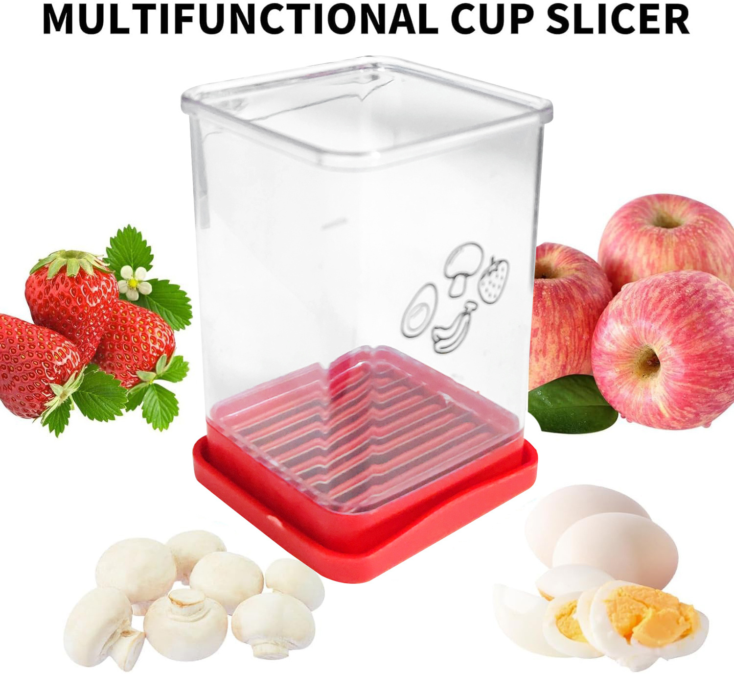 Mini Fruit Slicer Cup Egg Strawberry Steel Cutter Banana fruit cup slicer for Quickly Making Fruit Vegetable Salad