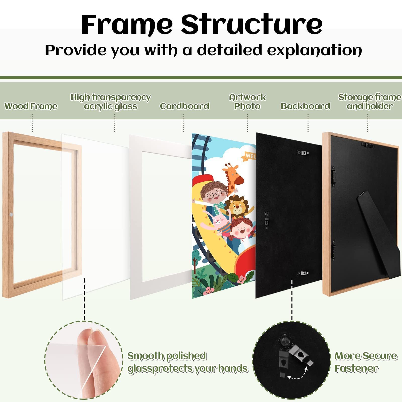 2023 New Product Children Art Projects Front Opening and Changeable Picture Display Kids Art Frames Kids Artwork Picture Frame