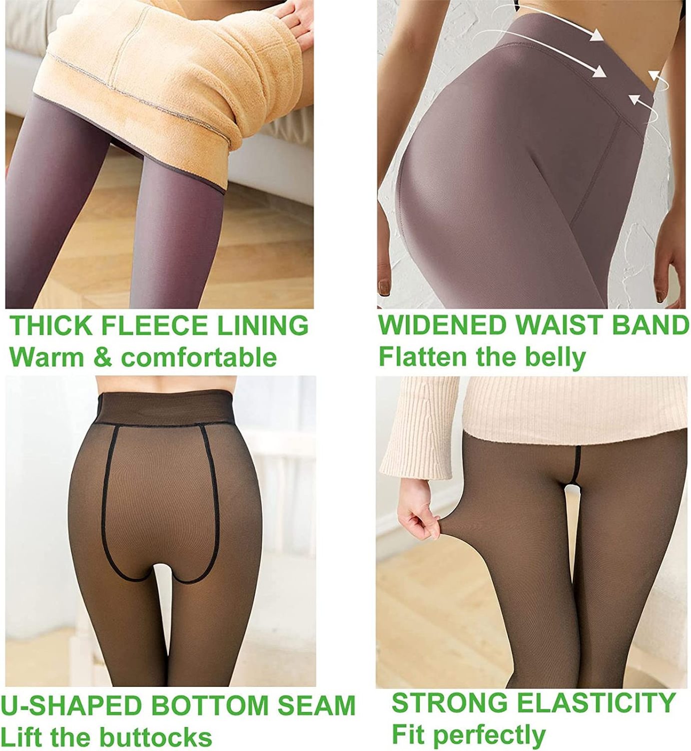 40-100KG Pluz size Women Oversized Pantyhose Fake Meat Translucent Warm Leggings Through Stewardess Lined Fleece Tights