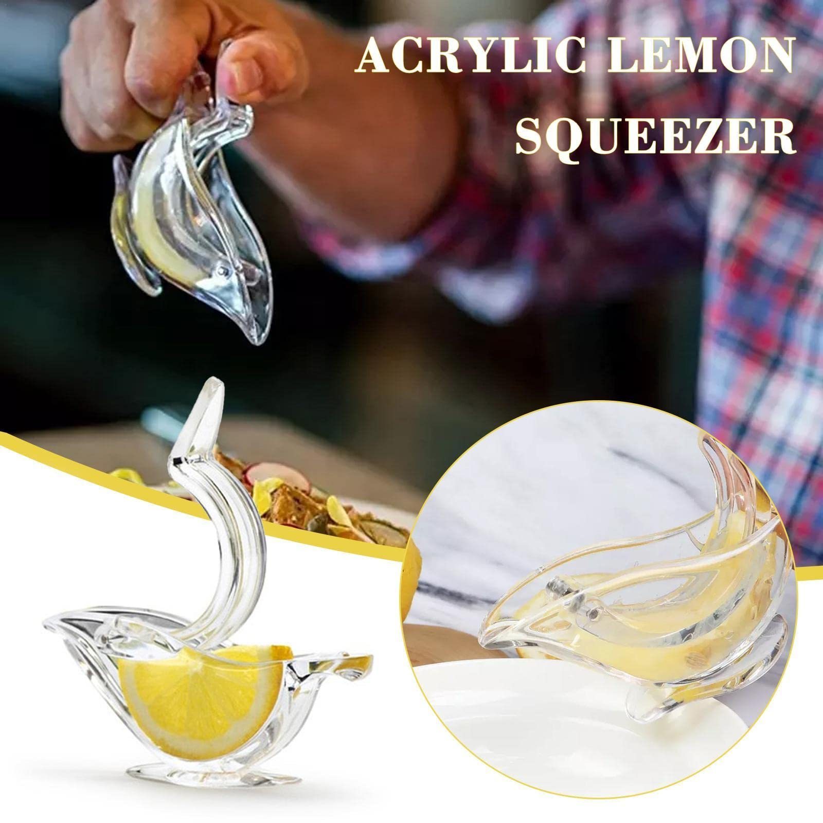 Newest  Acrylic Crystal Bird Shaped Lemon Squeezer Manual Lemon Juice Slice Squeezer