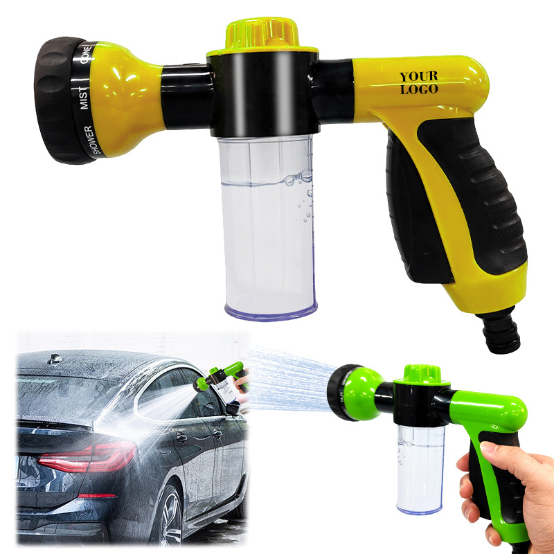 8 in1 Car Wash Brush Foam Gun Garden Hose Nozzle Foam Cannon Bottle Soap Sprayer for Showering pet Watering Lawns