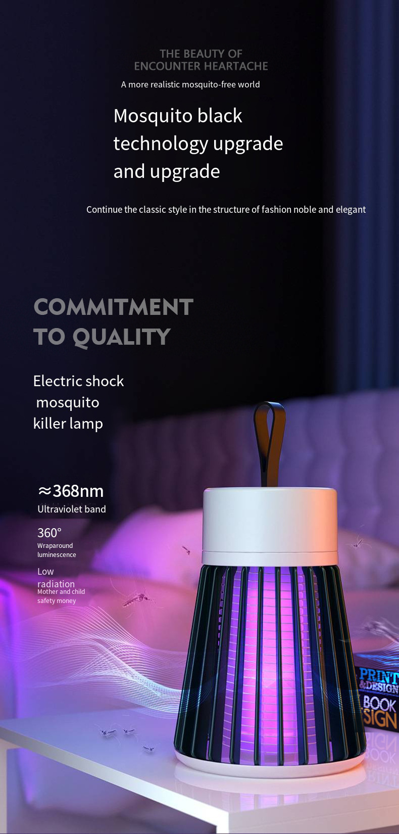 Fly Zapper Wireless Mosquito killer Portable Camping Bug Zapper Fly Trap Cordless Bug Zapper for Indoor Outdoor