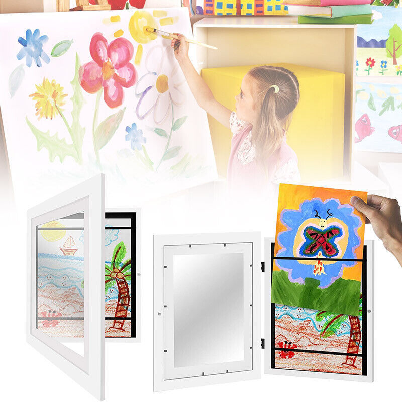 2023 Magnetic Artwork Picture Frame Kids Art Frames Front Opening Tempered Glass Frames For Drawing Painting Artwork Display