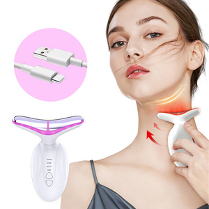 Facial Tool neck Gua Sha massage Board 3 Colors Heating LED Therapy Lifting Massager Electric Vibration Neck Gua Sha Scraper