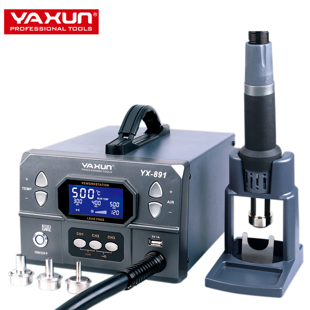 YAXUN YX891 Professional  lead-free hot air gun soldering station Intelligent digital display 1000W high power rework station