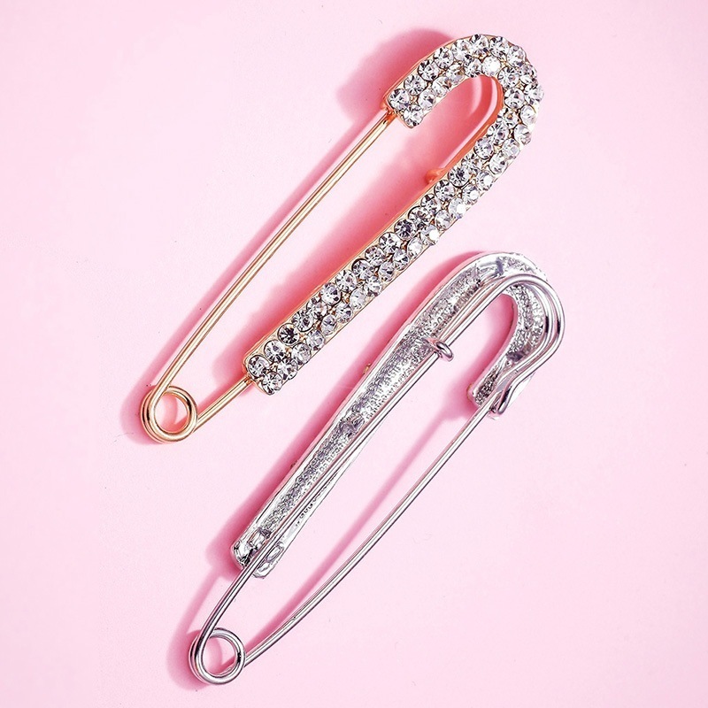 Wholesale Factory Directly Outlet Brooches High Quality Crystal Rhinestones Pave Safety Pins