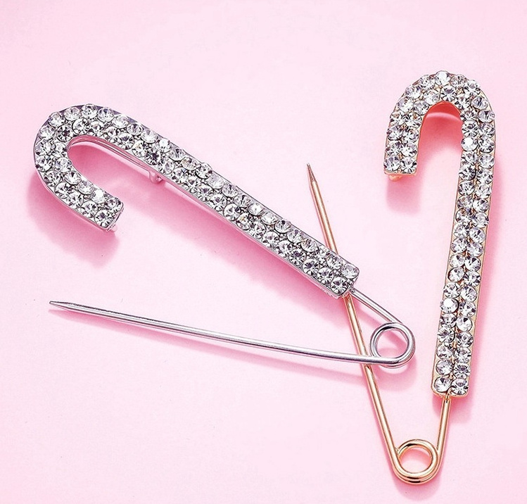 Wholesale Factory Directly Outlet Brooches High Quality Crystal Rhinestones Pave Safety Pins