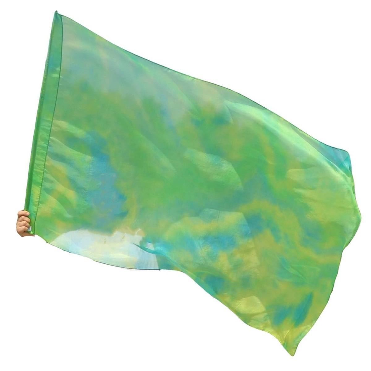 Nayaking Silk Worship Flags with Flex Rods, Handpainted Feather Light Fluid Translucent Silk Banner