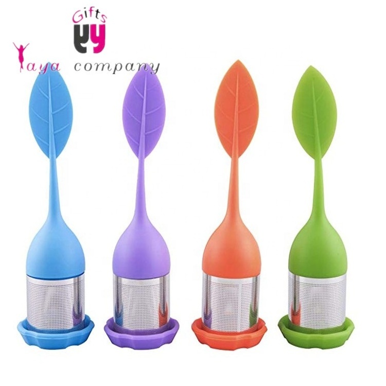 Factory price wholesale Fancy Pot Plant Leaf style Silicone Tea Infuser