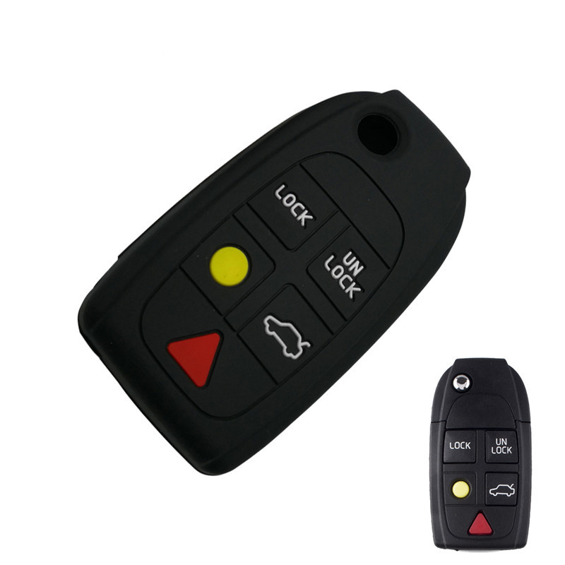 5 Button For Volvo XC90 S80 XC70 S60 V70 Silicone Car Remote Flip Key Case Shell Cover Skin Holder Accessories Hot