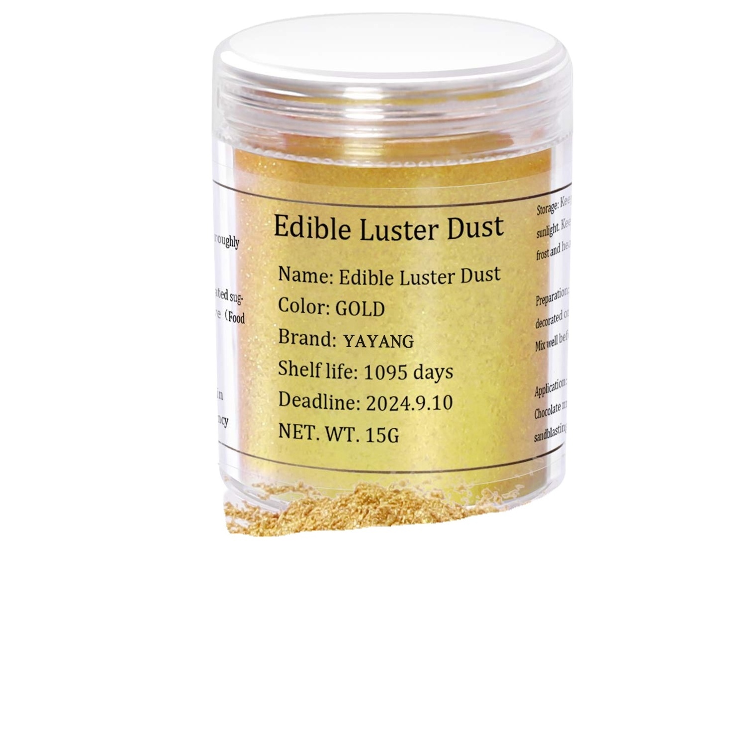 Food Grade Gold Powder Luster Dust Edible shimmer Glitters for Foods Drinks Cakes Decorations