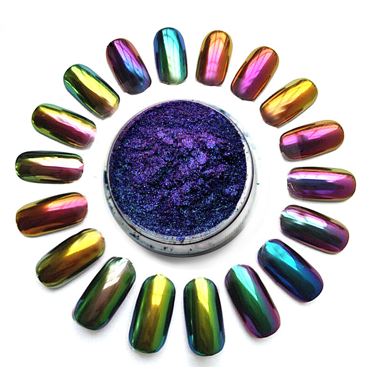 chrome powder chameleon mica powder vinyl car wrap chunky glitter flakes nail pigment