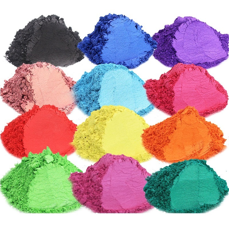 24 Color bottle Mica Powder Set Non-Toxic Natural Mica Covered Epoxy Resin Pearl Pigment for Resin Art Slime Soap Craft