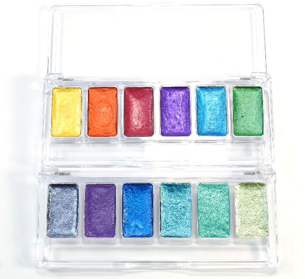 Metallic Food Colour Palette Water Activated Food Paint Mini Palette Edible Glitter Luster Dust Paint for Cake