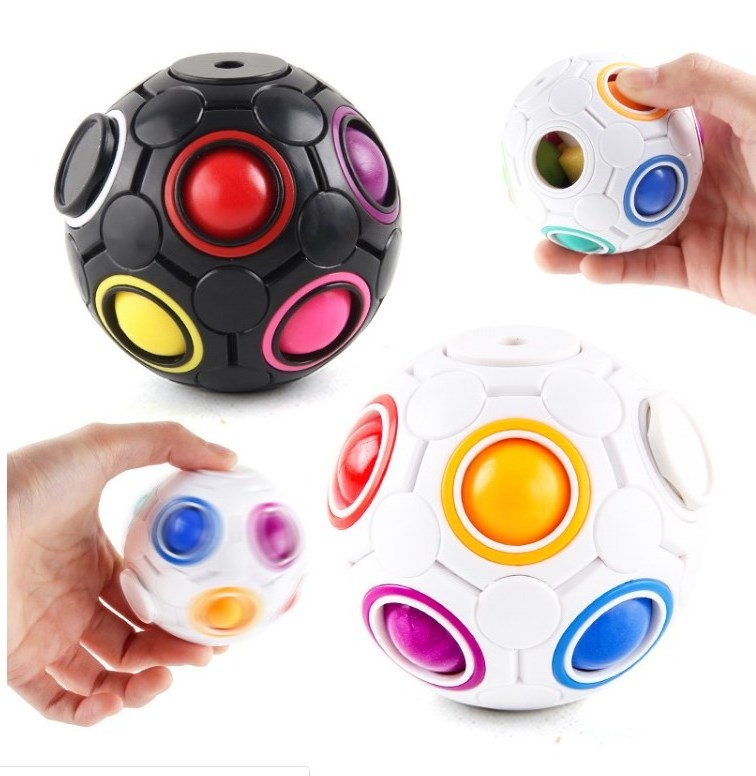 2022  toys Magic Rainbow Ball Spinners Puzzle Cube Fidget Balls Puzzle Brain Games light spinner led fidget spinner figet toy