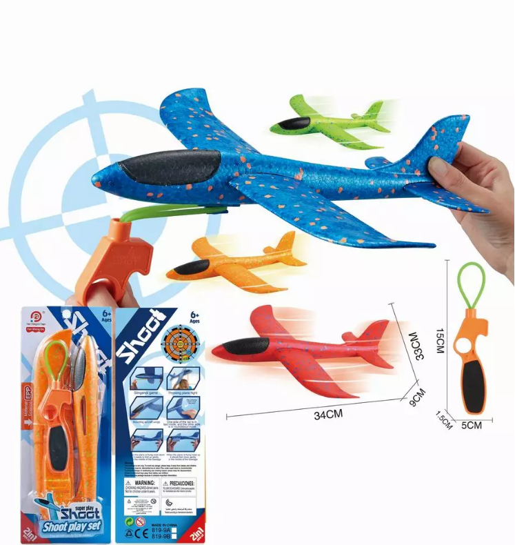 2022 toys Shooting game ejection shooter bullet target plane toy flying throw aircraft throwing helicopter toy led flying arrow