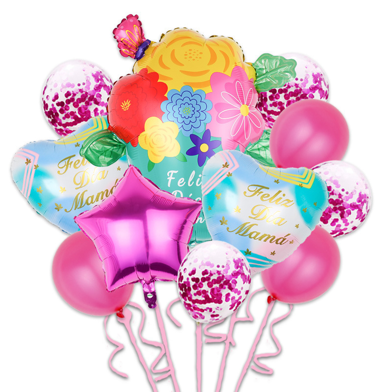 Mother's Day Balloons Decorations Huge Love You Mom Crown Donuts Foil Balloons for Happy Mother's Day Party Decoration Supplies