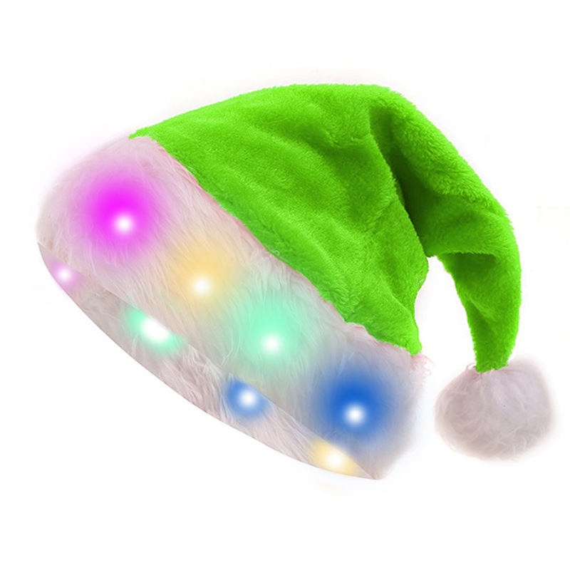 New Christmas Decoration Long Plush LED Light Christmas Hat Santa Claus Hat Christmas Supplies