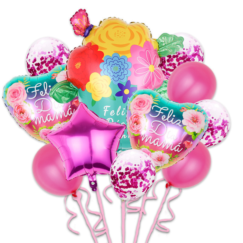 Mother's Day Balloons Decorations Huge Love You Mom Crown Donuts Foil Balloons for Happy Mother's Day Party Decoration Supplies