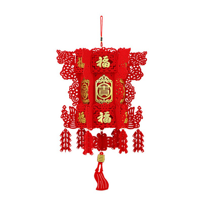 Hot Sale Chinese New Year Decoration Chinese Spring Festival Felt Red Lucky Lantern Party decors