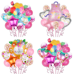 Mother's Day Balloons Decorations Huge Love You Mom Crown Donuts Foil Balloons for Happy Mother's Day Party Decoration Supplies