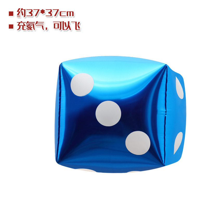 4D Casino Theme Foil Balloon Dice Poker Playing Balloons Casino Party Supplies For Las Vegas Tabletop Party Decoration