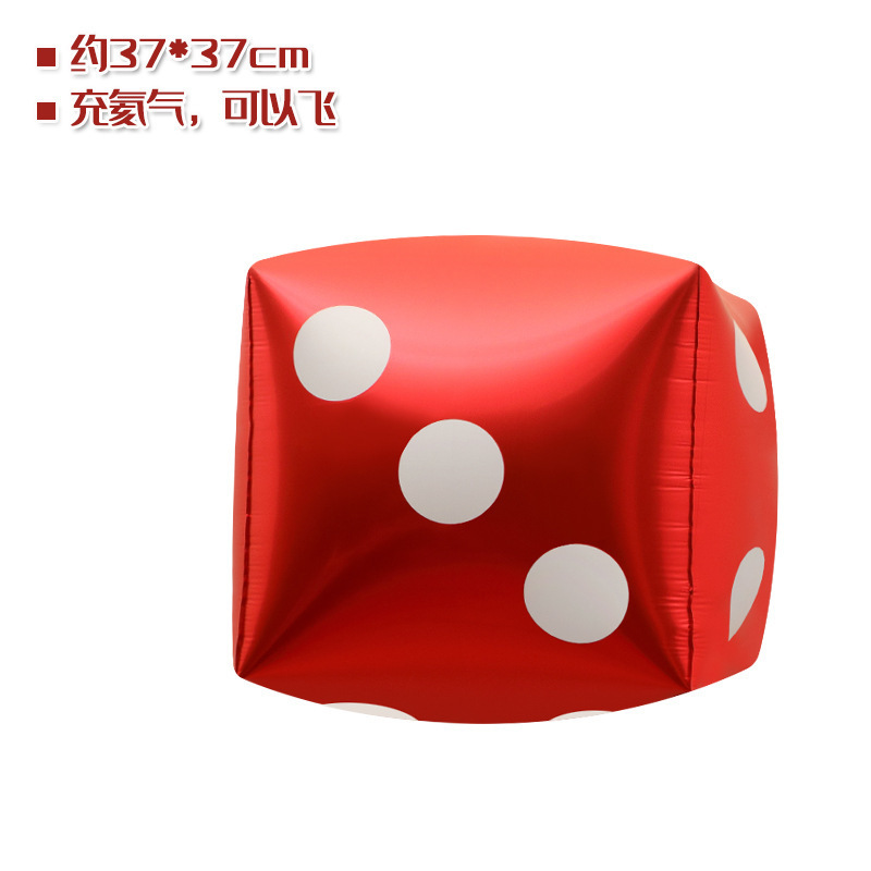 4D Casino Theme Foil Balloon Dice Poker Playing Balloons Casino Party Supplies For Las Vegas Tabletop Party Decoration