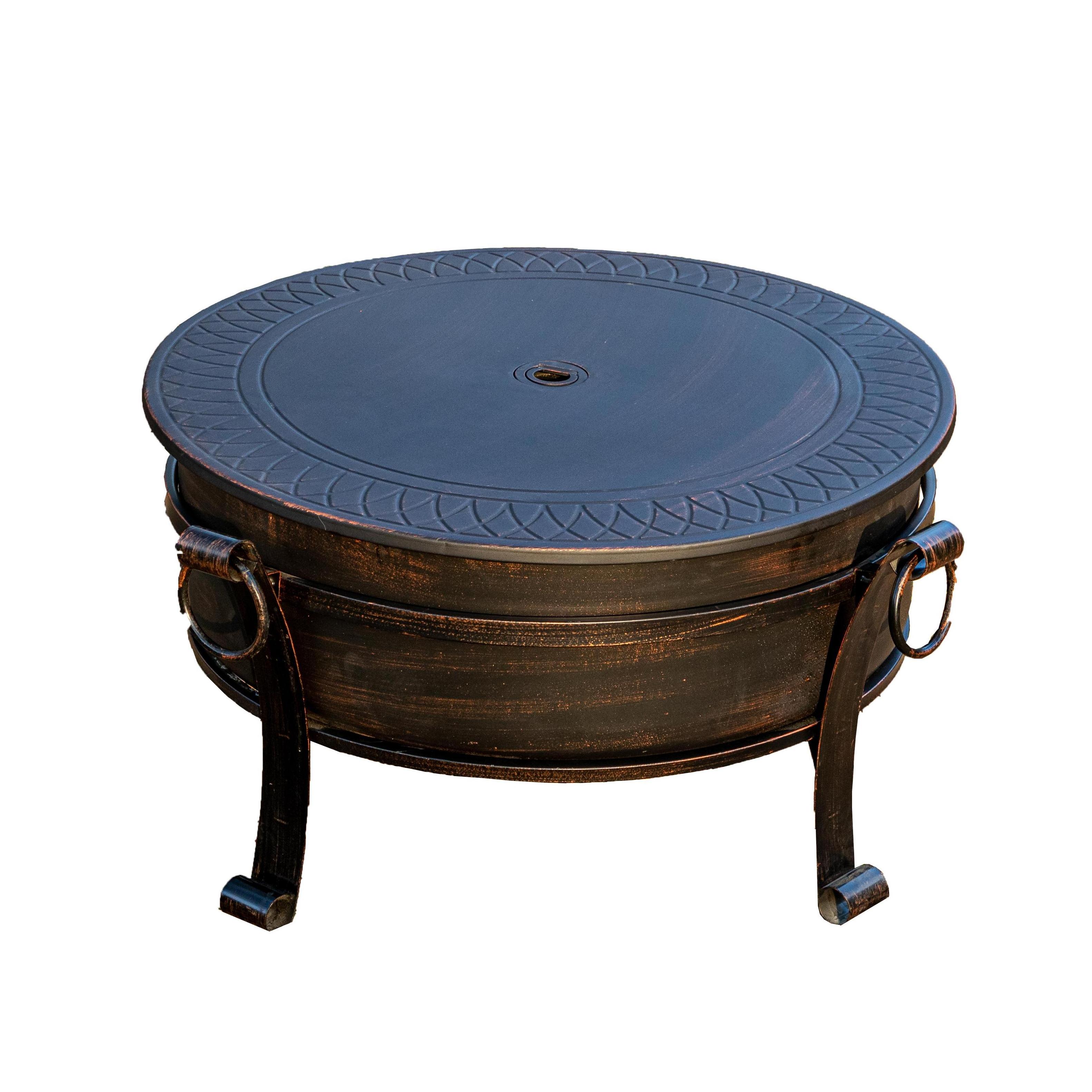 30 inch Metal Patio Garden Stove Wood Burning Metal Round Fair Bowl Portable Outdoor Fire Pits