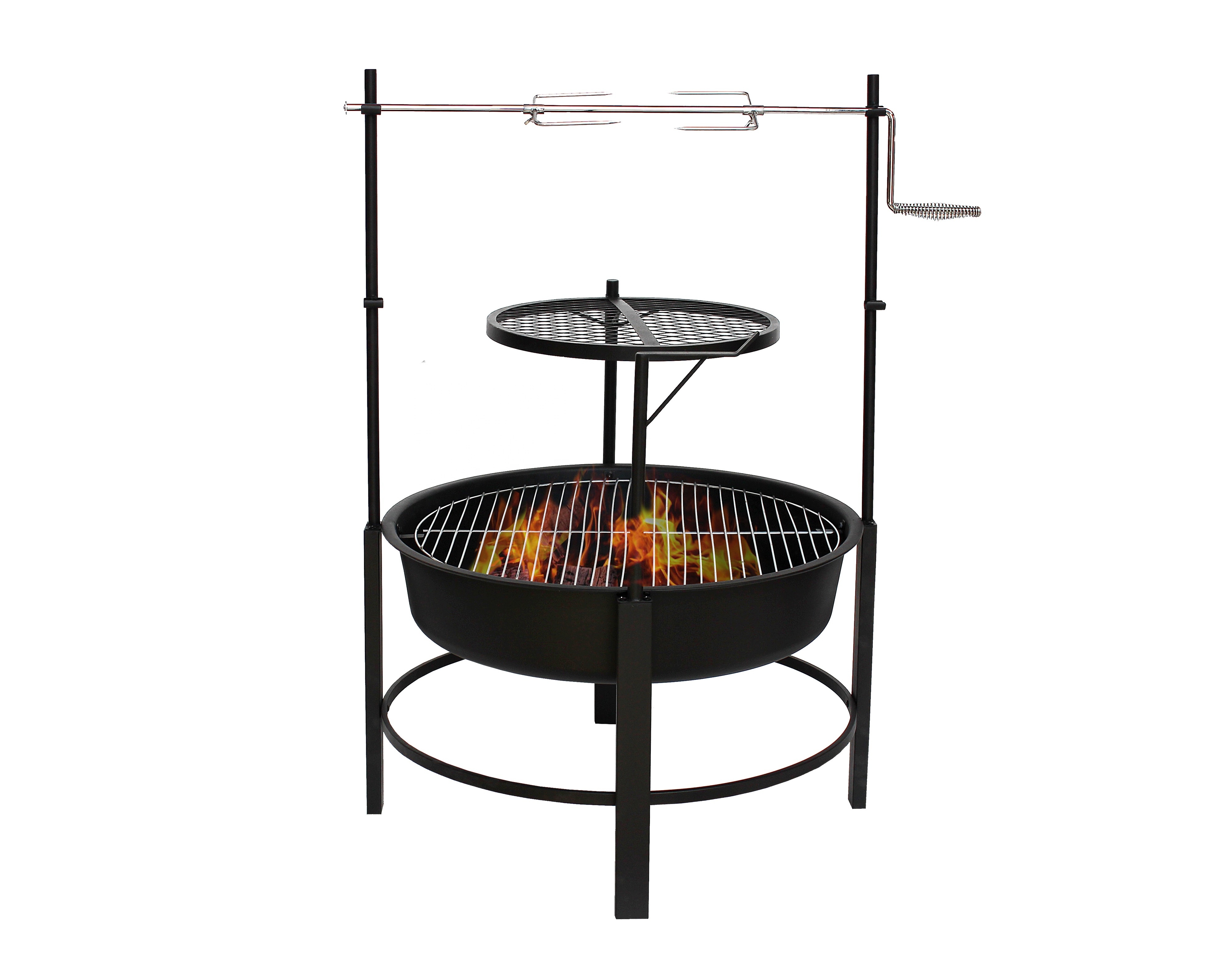 Garden supplies outdoor wood burning cooking fire pit with cooking grill